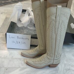 New Lucchese Cream Glitz Boots Size 6